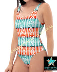 Yeehaw Aztec Print One-Piece Swimsuit