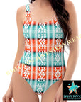 Yeehaw Aztec Print One-Piece Swimsuit