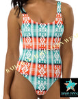 Yeehaw Aztec Print One-Piece Swimsuit