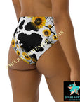 Yeehaw Cow Print Sunflower Bikini Bottom