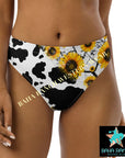 Yeehaw Cow Print Sunflower Bikini Bottom