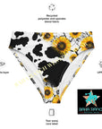 Yeehaw Cow Print Sunflower Bikini Bottom