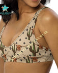 Yeehaw Longhorn Ranch Cactus Bikini Top