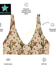 Yeehaw Longhorn Ranch Cactus Bikini Top