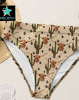Yeehaw Longhorn Ranch Cactus Bikini Bottom