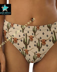 Yeehaw Longhorn Ranch Cactus Bikini Bottom