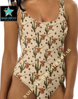 Yeehaw Longhorn Ranch Cactus One-Piece Swimsuit