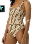 Yeehaw Longhorn Ranch Cactus One-Piece Swimsuit