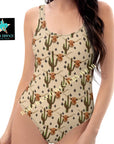 Yeehaw Longhorn Ranch Cactus One-Piece Swimsuit