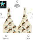 Yeehaw Vintage Rodeo Cowboy Bikini Top Size Medium Ready to ship