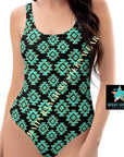 Yeehaw Turquoise Aztec One-Piece Swimsuit