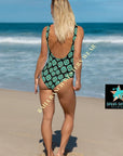 Yeehaw Turquoise Aztec One-Piece Swimsuit