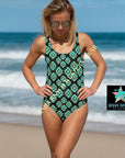 Yeehaw Turquoise Aztec One-Piece Swimsuit