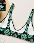 Yeehaw Turquoise Aztec Bikini Top