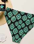 Yeehaw Turquoise Aztec Bikini Bottom