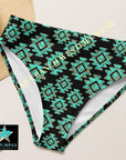 Yeehaw Turquoise Aztec Bikini Bottom