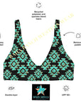 Yeehaw Turquoise Aztec Bikini Top