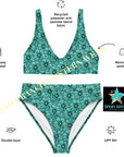 Yeehaw Turquoise Floral Leather Print Bikini