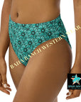 Yeehaw Turquoise Floral Leather Print Bikini Bottom