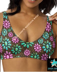 Yeehaw Pink Turquoise Cowgirl Bikini Top