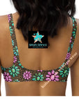 Yeehaw Pink Turquoise Cowgirl Bikini Top