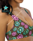 Yeehaw Pink Turquoise Cowgirl Bikini Top