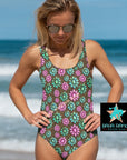 Yeehaw Pink Turquoise Cowgirl One-Piece Swimsuit