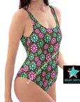 Yeehaw Pink Turquoise Cowgirl One-Piece Swimsuit