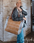 Durango Cowhide Boot Stitch Carry All Bag by Countryside Co. Overnight bag, Computer bag