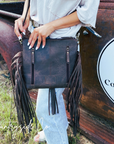 Sierra Cowhide Fringe Concealed Carry Purse