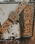 Panhandle Tooled Leather Cowhide Conceal Carry Tote, Computer Bag by Countryside Co.