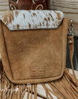 Bessie Cowhide Suede Fringe Purse by Countryside Co.