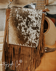 Bessie Cowhide Suede Fringe Purse by Countryside Co.
