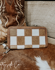 Stockdale Checkered Cowhide Wallet by Countryside Co.