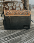 Wyoming Quilted Leather Purse With Tooled Leather