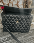 Wyoming Quilted Leather Purse With Tooled Leather