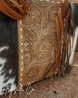 Jesse Cowhide and Tooled Leather Tote Purse by Countryside Co.