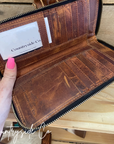 Turquoise Pearl Tooled Leather Wallet by Countryside Co.