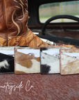 Mocha Cream Cowhide Credit Card Holder