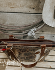 Lucille Cowhide and Tooled Leather Tote Bag