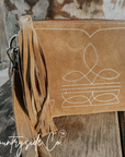 Becca Boot Stitch Suede Purse with Wristlet by Countryside Co.