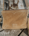 Becca Boot Stitch Suede Purse with Wristlet by Countryside Co.