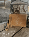 Becca Boot Stitch Suede Purse with Wristlet by Countryside Co.