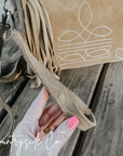 Becca Boot Stitch Suede Purse with Wristlet by Countryside Co.