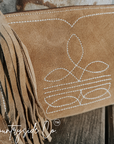 Becca Boot Stitch Suede Purse with Wristlet by Countryside Co.