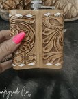 Gambler Tooled  Leather Flask by Countryside Co.