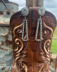 Navajo Dangle Statement Earrings Concho Accent