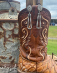 Navajo Dangle Statement Earrings Concho Accent