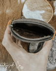 Cowhide Circle Pouch
