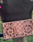 Countryside Charm Tooled Leather Clutch, Purse